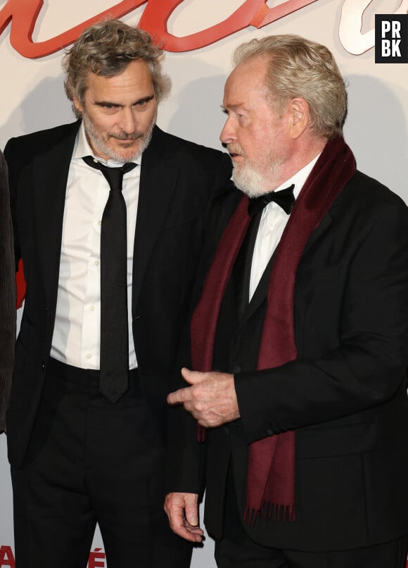 Joaquin Phoenix et Ridley Scott - Avant-première mondiale du film "Napoléon" à la Salle Pleyel à Paris le 14 novembre 2023. © Coadic Guirec / Bestimage 