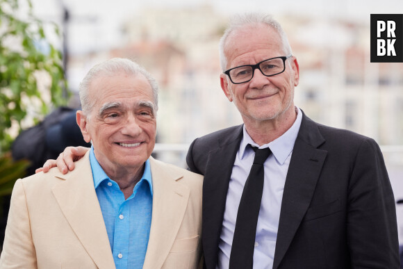 Martin Scorsese et Thierry Fremaux au photocall du film "Killers Of The Flower Moon" lors du 76ème Festival International du Film de Cannes, au Palais des Festivals à Cannes, France, le 21 mai 2023. © Jacovides-Moreau/Bestimage 