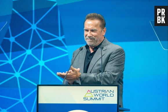 Arnold Schwarzenegger à la conférence sur le climat "Austrian World Summit" à Vienne.