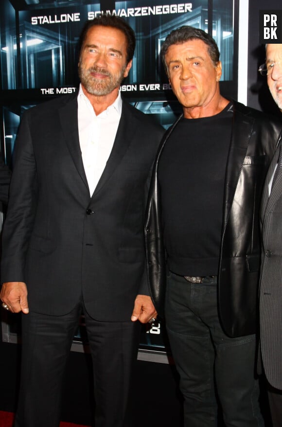 Arnold Schwarzenegger, Sylvester Stallone - Premiere de "The Escape Plan" a New York.