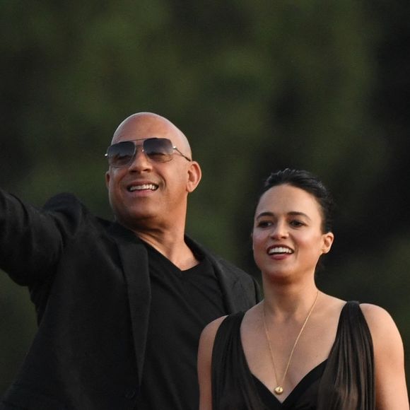 Vin Diesel, Michelle Rodriguez - Les acteurs du film arrivent à la première du film "Fast & Furious X" à Rome.
