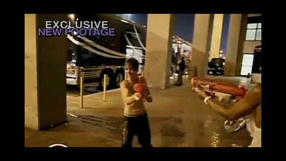 Justin Bieber ... Des scènes inédites de sa bataille d'eau (VIDEO)