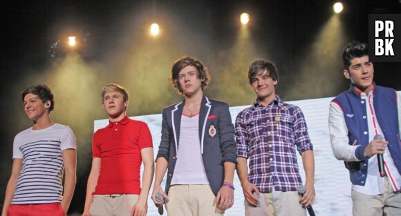 Les One Direction en concert à Wolverhampton fin décembre 2011.