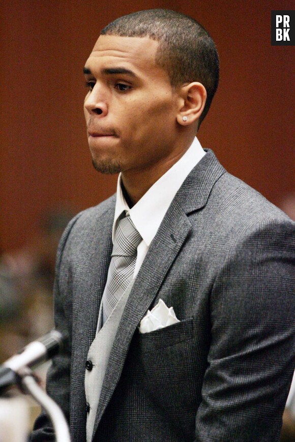 Chris Brown lors de son procès pour coup et blessures contre Rihanna en 2009