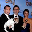 Berenice Bejo, Jean Dujardin et Michel Hazanavicius aux Golden Globes 2012 
