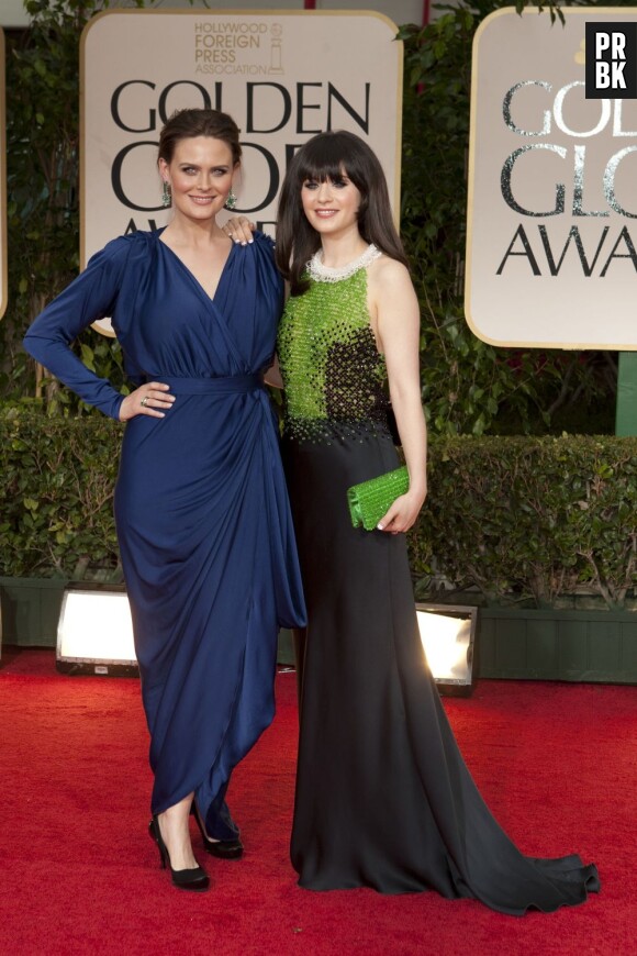 Emily et Zooey Deschanel aux Golden Globes 2012
