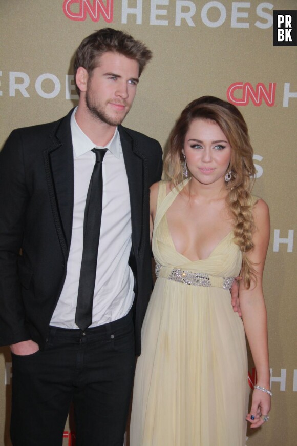 Miley Cyrus en compagnie de son copain, Liam Hemsworth.