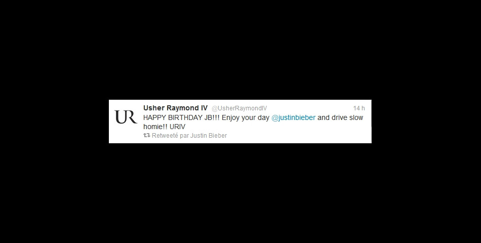 Le message d&#039;Usher pour Justin