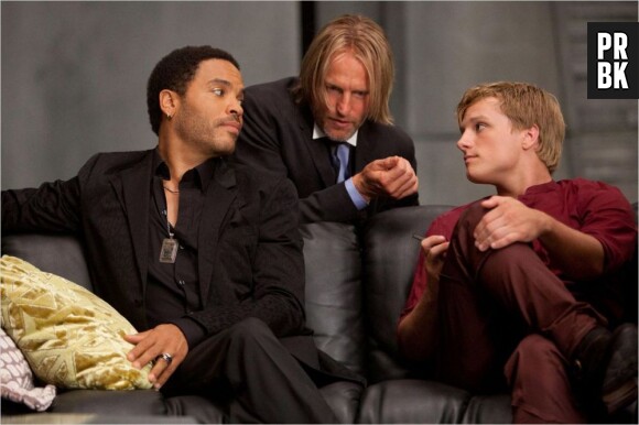 Lenny Kravitz, Woody Harrelson et Josh Hutcherson dans Hunger Games