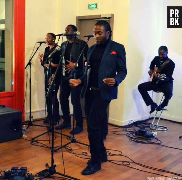 NJ lors de son showcase chez Sony Music pour présenter son EP "Le Calme avant le Tempo"