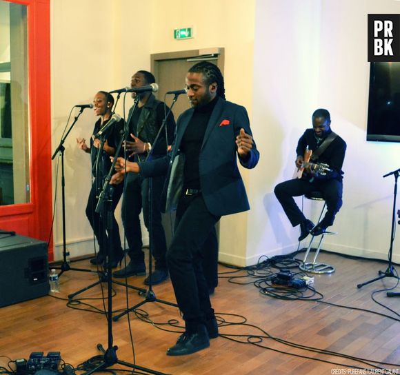 NJ lors de son showcase chez Sony Music pour présenter son EP "Le Calme avant le Tempo"