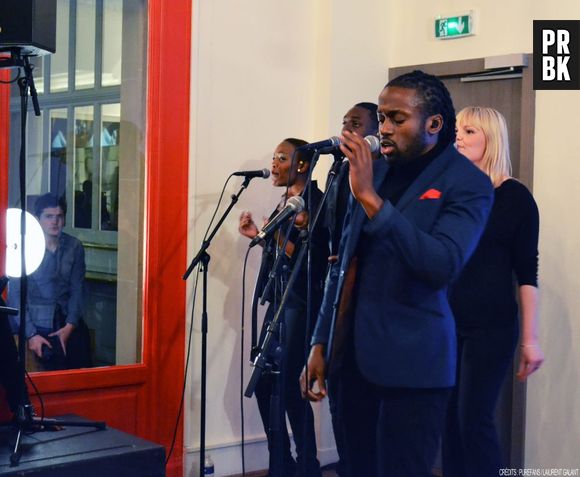 NJ lors de son showcase chez Sony Music pour présenter son EP "Le Calme avant le Tempo"