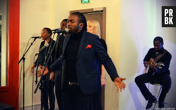 NJ lors de son showcase chez Sony Music pour présenter son EP "Le Calme avant le Tempo"