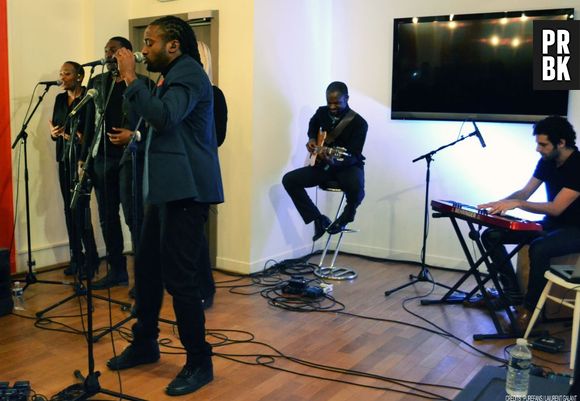 NJ lors de son showcase chez Sony Music pour présenter son EP "Le Calme avant le Tempo"