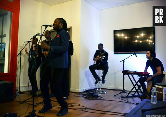 NJ lors de son showcase chez Sony Music pour présenter son EP "Le Calme avant le Tempo"