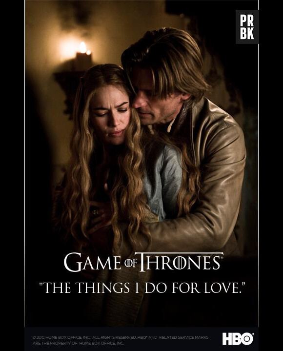 Cersei et Jaime Lannister sur un poster de la saison 1 de Game of Thrones