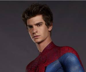Andrew Garfield et son costume de Spider-Man
