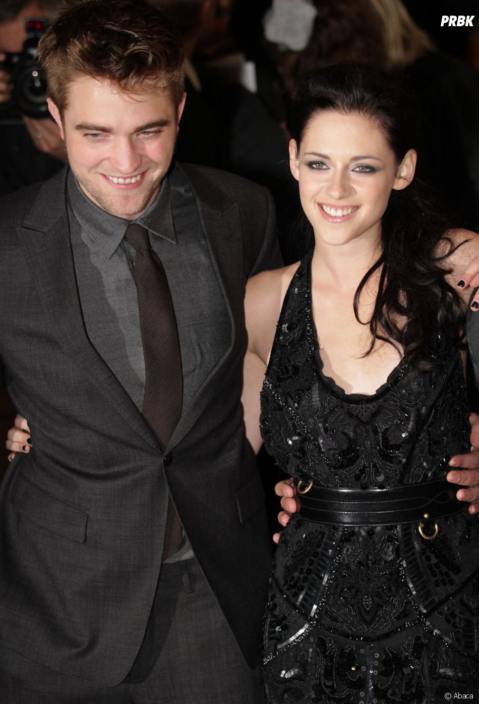 Robert Pattinson et Kristen Stewart lors de la promo de Twilight