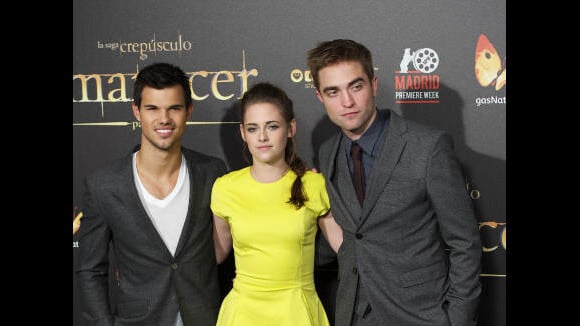 Twilight 4 partie 2 : Robert Pattinson, Kristen Stewart et Taylor Lautner à l'assaut de Madrid ! Olé ! (PHOTOS)
