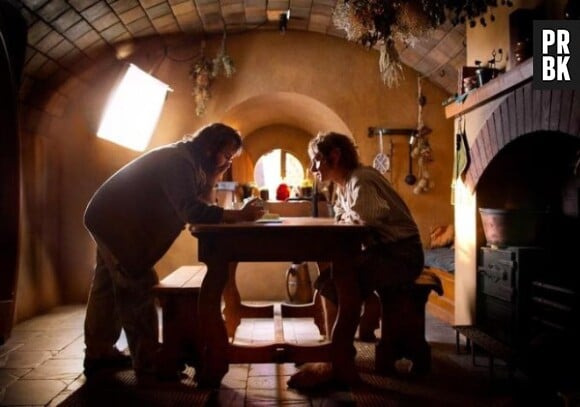 Peter Jackson et Martin Freeman sur le tournage de Bilbo le Hobbit