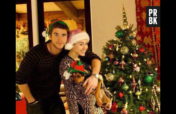 Miley Cyrus et Liam Hemsworth posent pour fêter Noël