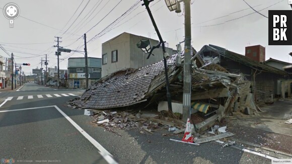 Namie et ses bâtiments détruits