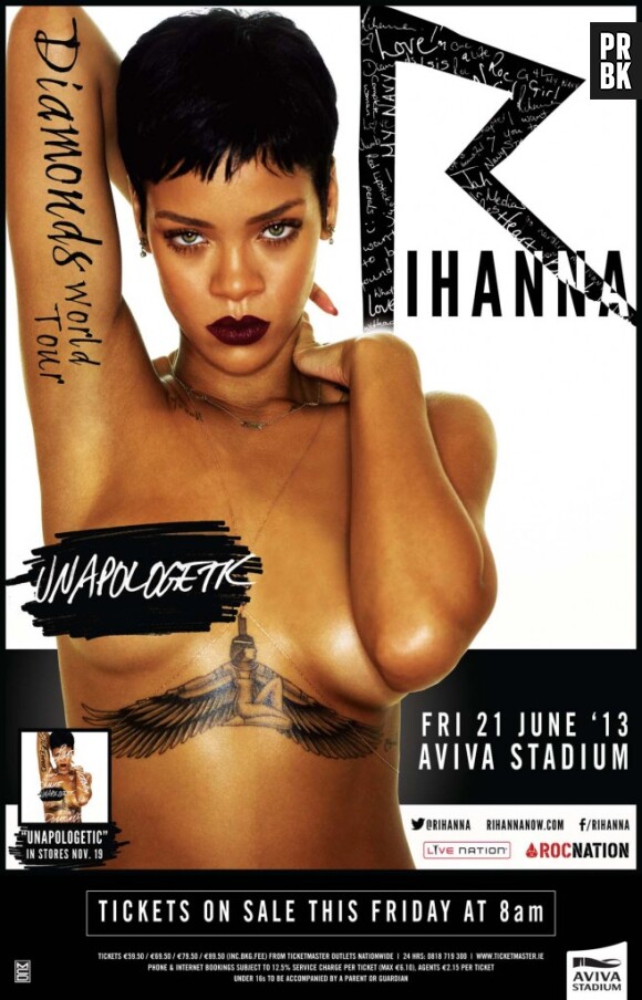 L'affiche du Diamonds World Tour, la tournée 2013 de Rihanna