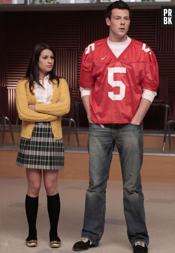 Cory Monteith et Lea Michele pendant le tournage de Glee saison 1