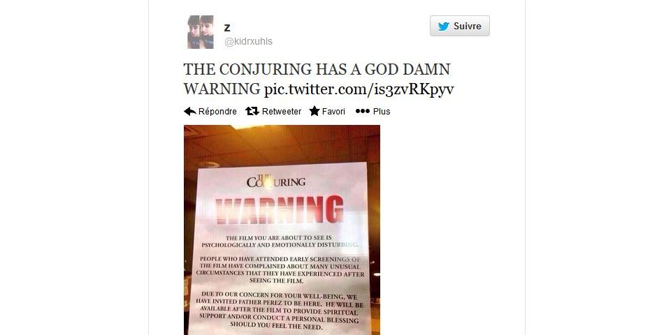 Les avertissements de Conjuring Les dossiers Warren n&#039;ont pas manqué de faire réagir les spectateurs américains