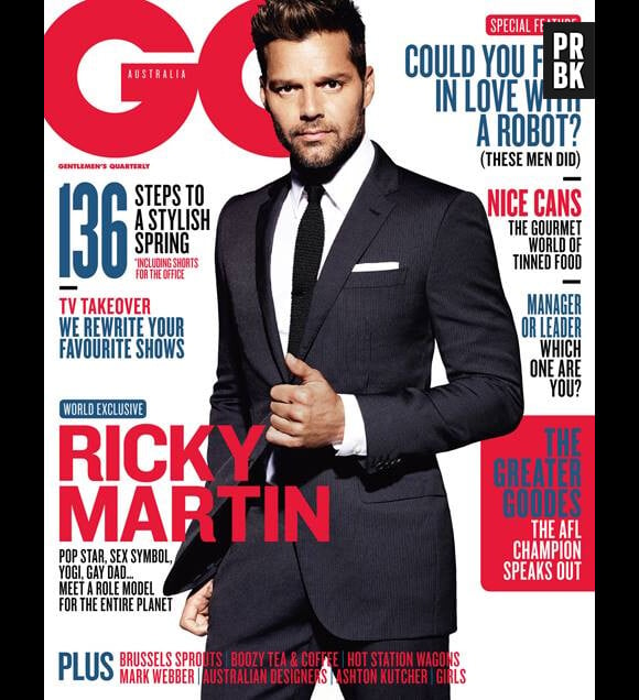 Ricky Martin en Une de GQ Australie pour le mois d'octobre 2013