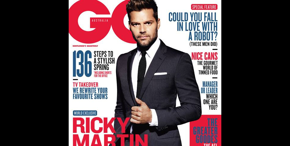 Ricky Martin en Une de GQ Australie pour le mois d&#039;octobre 2013