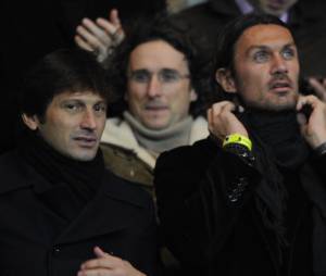 Leonardo et Paolo Maldini au Parc des Princes, le 14 janvier 2012