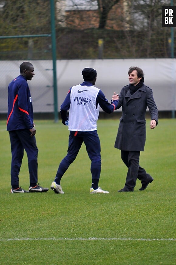Leonardo pendant une séance d'entraînement du PSG, le 25 janvier 2012