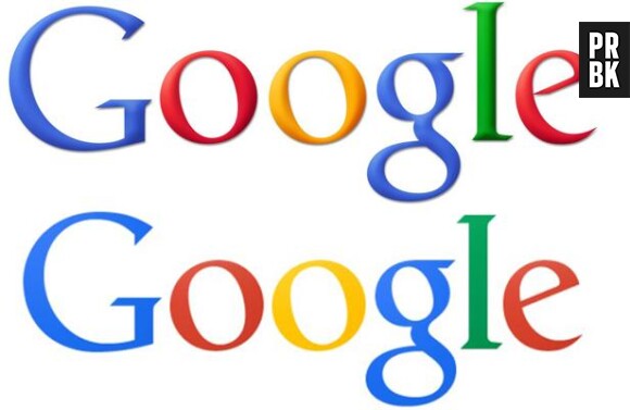 Google : l'ancien logo en haut, le nouveau en bas