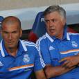 Carlo Ancelotti et son adjoint, Zinédine Zidane