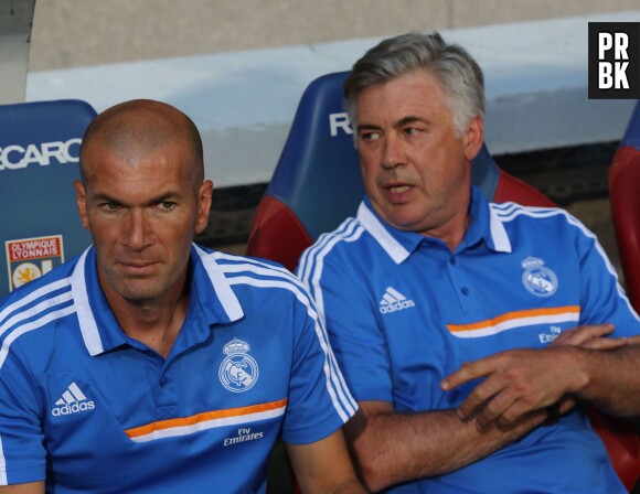 Carlo Ancelotti et son adjoint, Zinédine Zidane