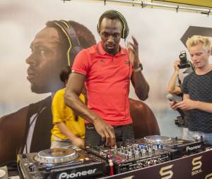Usain Bolt version DJ, le 4 septembre 2013 en Belgique