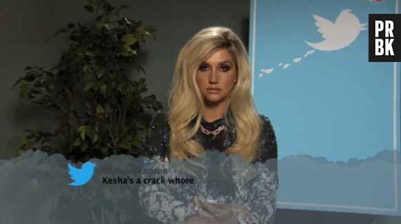 Kesha lit un tweet méchant la concernant chez Jimmy Kimmel