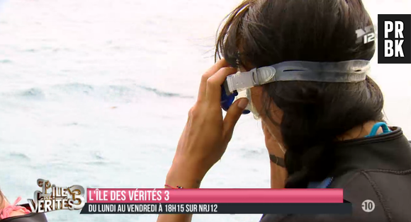 L'île des vérités 3 : Astrid Poubelle paniquée en plongée