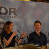 Tom Hiddleston et Natalie Portman à la conférence de presse de Thor 2 le 24 octobre 2013 à Paris