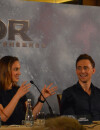 Tom Hiddleston et Natalie Portman à la conférence de presse de Thor 2 le 24 octobre 2013 à Paris