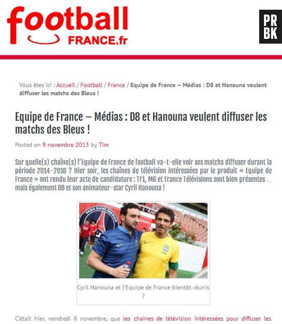 Cyril Hanouna en commentateur des Bleus ? La blague du site parodique Football France reprise par d'autres médias