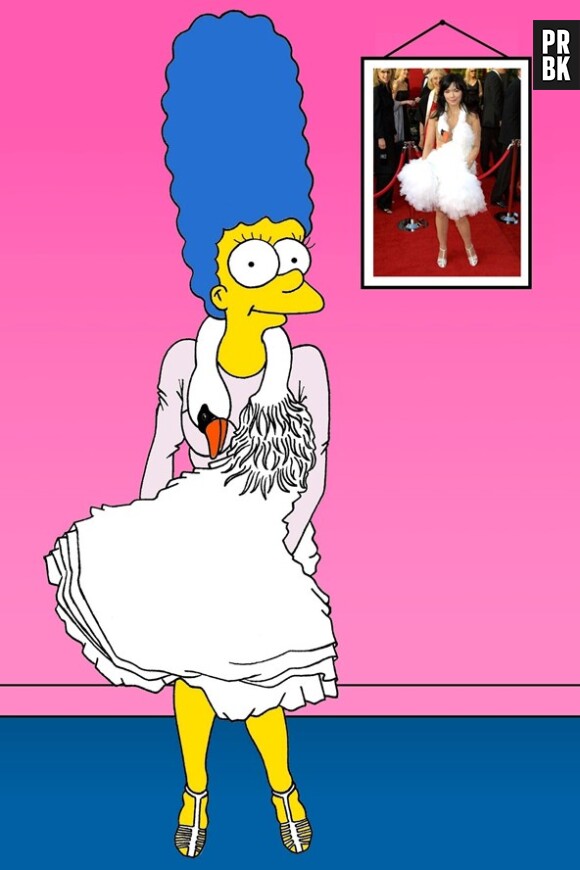 Marge Simpson relookée en Björk par Humor Chic