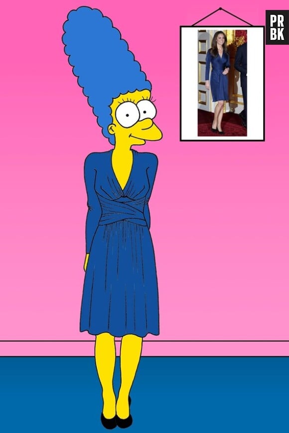 Marge Simpson relookée en Kate Middleton par Humor Chic