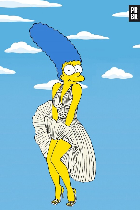 Marge Simpson relookée en Marilyn Monroe par Humor Chic