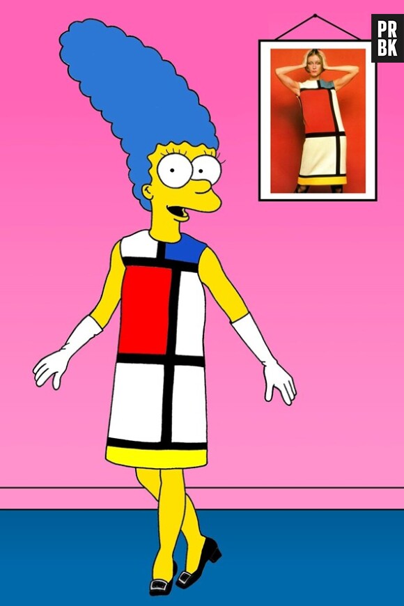Marge Simpson relookée en Yves Saint Laurent par Humor Chic