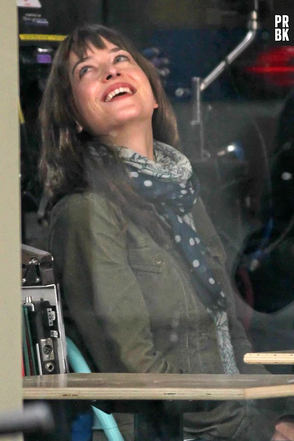 Fifty Shades Of Grey : Dakota Johnson aka Anastasia Steele et Jamie Dornan aka Christian Grey sur le tournage