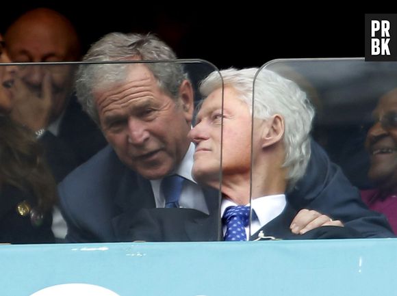 Barack Obama, Bill Clinton, George Bush, Bono... lors de la cérémonie d'hommage à Nelson Mandela, au Stade de Soweto en Afrique du Sud, le 10 décembre 2013