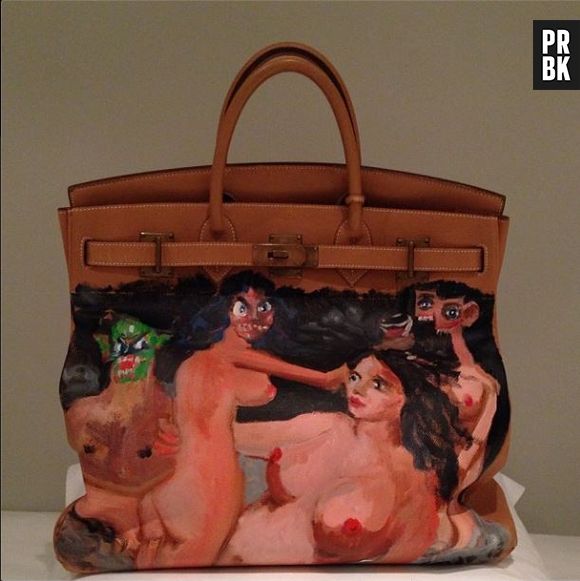 Kim Kardashian : Kanye West lui a offert un sac Hermès avec des hommes nus, à Los Angeles le 26 décembre 2013