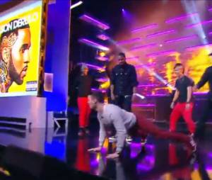 Jason Derulo : battle de danse avec La Ferme Jérôme dans le Grand Journal de Canal +, le 16 janvier 2014